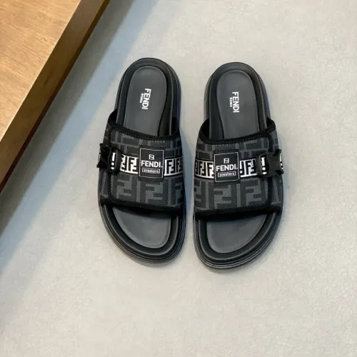 Replica Fendi Slippers For Men #1433365 $60.00 USD for Wholesale