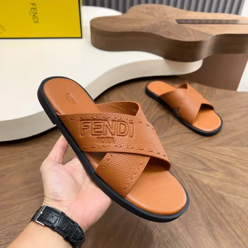 Replica Fendi Slippers For Men #1433505 $85.00 USD for Wholesale