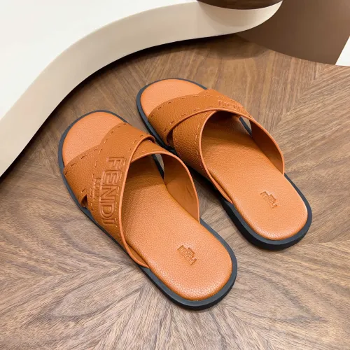 Replica Fendi Slippers For Men #1433505 $85.00 USD for Wholesale