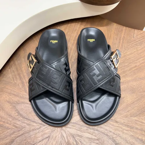 Replica Fendi Slippers For Men #1433516 $85.00 USD for Wholesale