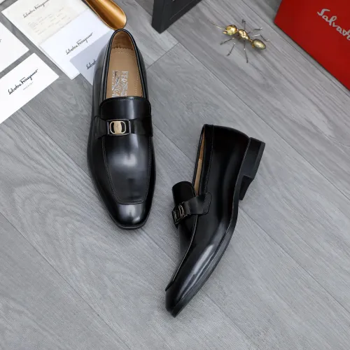 Replica Salvatore Ferragamo Leather Shoes For Men #1433541 $108.00 USD for Wholesale