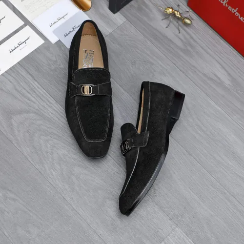 Replica Salvatore Ferragamo Leather Shoes For Men #1433542 $108.00 USD for Wholesale
