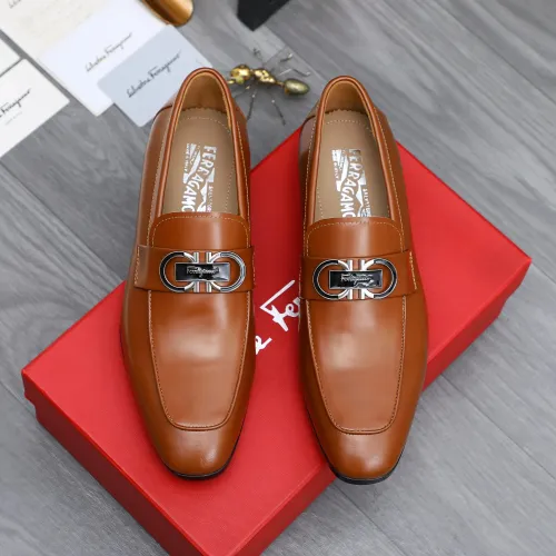 Replica Salvatore Ferragamo Leather Shoes For Men #1433543 $108.00 USD for Wholesale