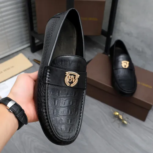 Replica Bottega Veneta BV Leather Shoes For Men #1433553 $85.00 USD for Wholesale