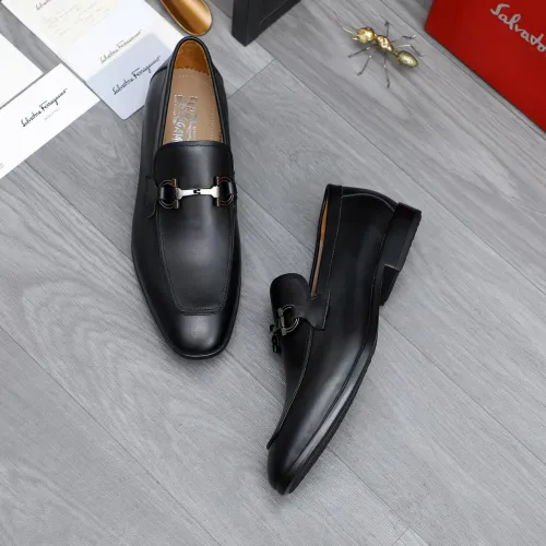 Replica Salvatore Ferragamo Leather Shoes For Men #1433640 $105.00 USD for Wholesale