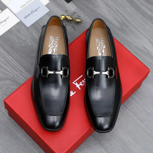 Replica Salvatore Ferragamo Leather Shoes For Men #1433641 $105.00 USD for Wholesale