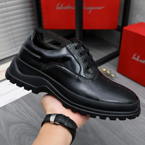 Replica Salvatore Ferragamo Leather Shoes For Men #1433649 $115.00 USD for Wholesale