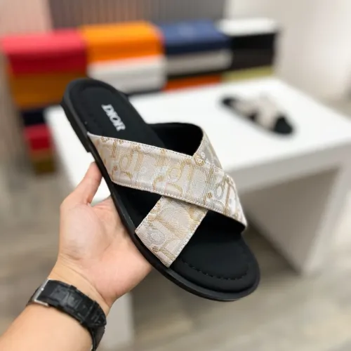 Replica Christian Dior Slippers For Men #1433999 $56.00 USD for Wholesale