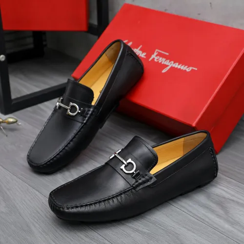Replica Salvatore Ferragamo Leather Shoes For Men #1434059 $76.00 USD for Wholesale
