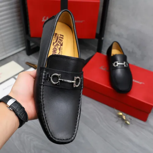 Replica Salvatore Ferragamo Leather Shoes For Men #1434059 $76.00 USD for Wholesale