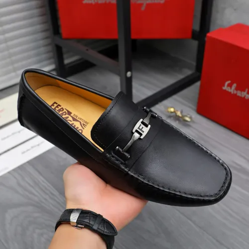 Replica Salvatore Ferragamo Leather Shoes For Men #1434060 $76.00 USD for Wholesale