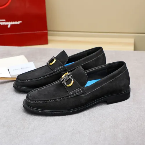 Replica Salvatore Ferragamo Leather Shoes For Men #1434139 $88.00 USD for Wholesale