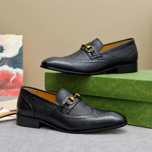 Replica Gucci Oxfords Shoes For Men #1434143 $88.00 USD for Wholesale