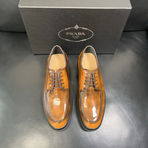 Replica Prada Leather Shoes For Men #1434747 $150.00 USD for Wholesale