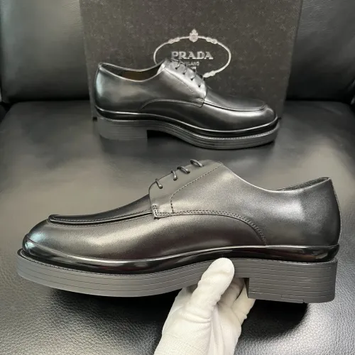 Replica Prada Leather Shoes For Men #1434750 $150.00 USD for Wholesale