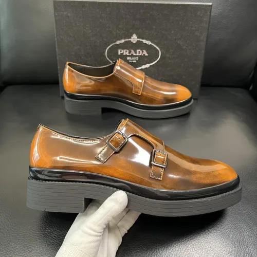 Replica Prada Leather Shoes For Men #1434751 $150.00 USD for Wholesale