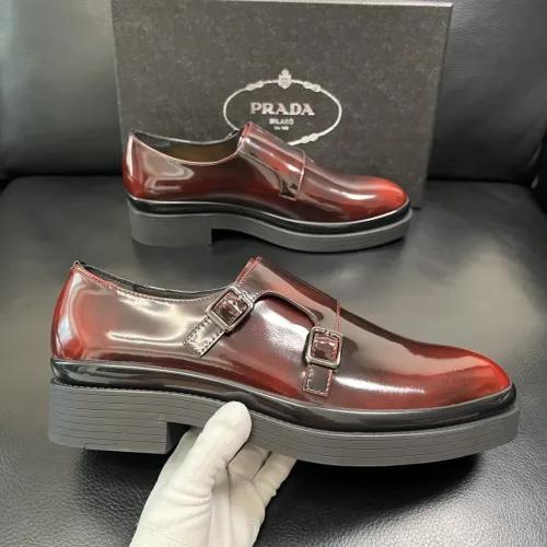 Replica Prada Leather Shoes For Men #1434752 $150.00 USD for Wholesale