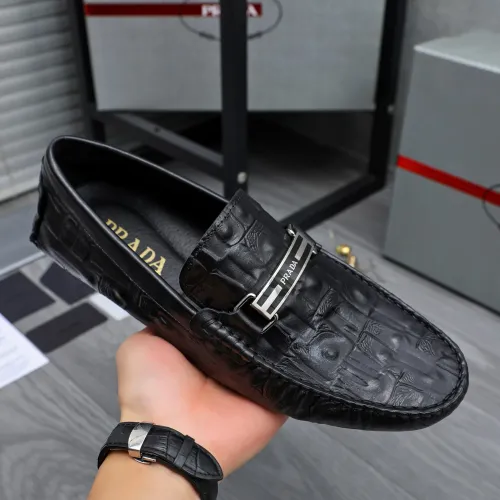 Replica Prada Leather Shoes For Men #1434768 $76.00 USD for Wholesale