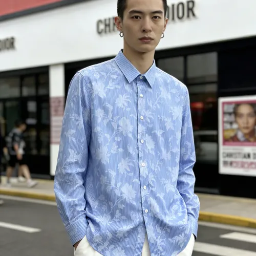 Replica Armani Shirts Long Sleeved For Men #1438360 $64.00 USD for Wholesale