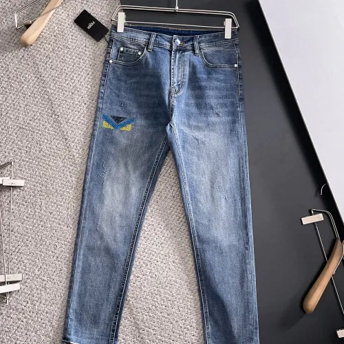 Replica Fendi Jeans For Men #1438458 $72.00 USD for Wholesale