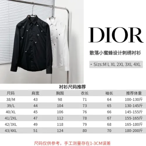 Replica Christian Dior Shirts Long Sleeved For Men #1439454 $72.00 USD for Wholesale