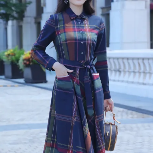 Replica Burberry Dresses Long Sleeved For Women #1440034 $85.00 USD for Wholesale