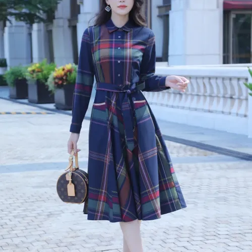 Replica Burberry Dresses Long Sleeved For Women #1440034 $85.00 USD for Wholesale