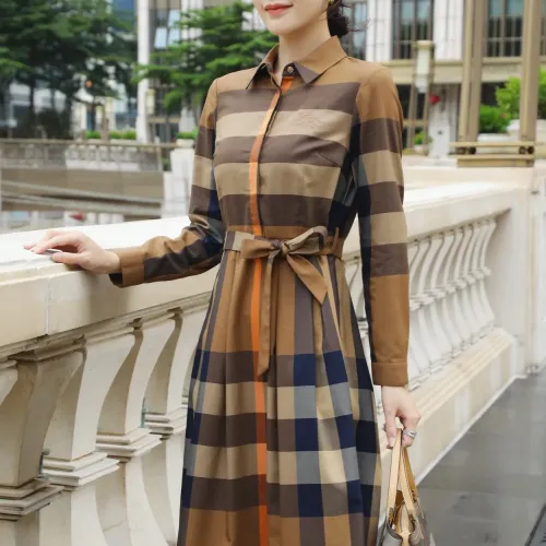 Replica Burberry Dresses Long Sleeved For Women #1440048 $85.00 USD for Wholesale