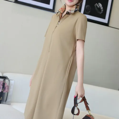Replica Burberry Dresses Short Sleeved For Women #1440056 $85.00 USD for Wholesale