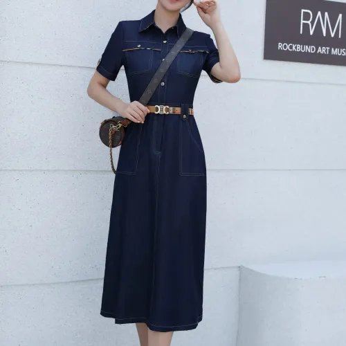 Replica Burberry Dresses Short Sleeved For Women #1440061 $85.00 USD for Wholesale