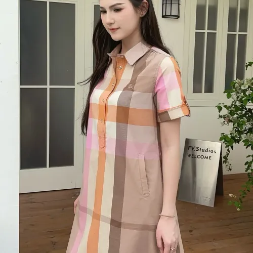 Replica Burberry Dresses Short Sleeved For Women #1440069 $85.00 USD for Wholesale
