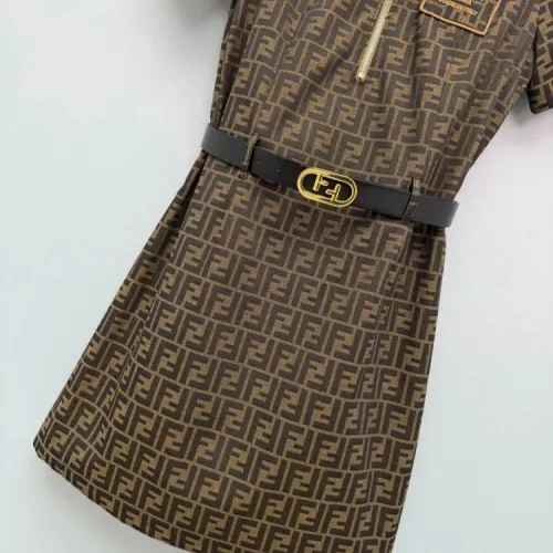 Replica Fendi Dresses Short Sleeved For Women #1440085 $125.00 USD for Wholesale