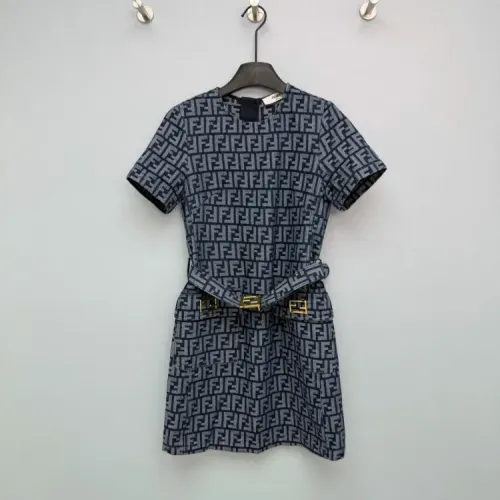 Cheap Fendi Dresses Short Sleeved For Women #1440202, $$130.00 USD On Fendi Dresses