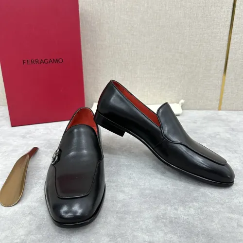 Replica Salvatore Ferragamo Leather Shoes For Men #1441443 $170.00 USD for Wholesale