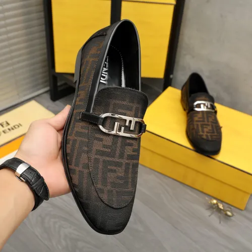 Replica Fendi Leather Shoes For Men #1443074 $122.00 USD for Wholesale