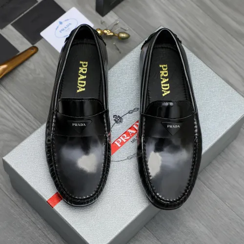 Replica Prada Leather Shoes For Men #1443291 $80.00 USD for Wholesale