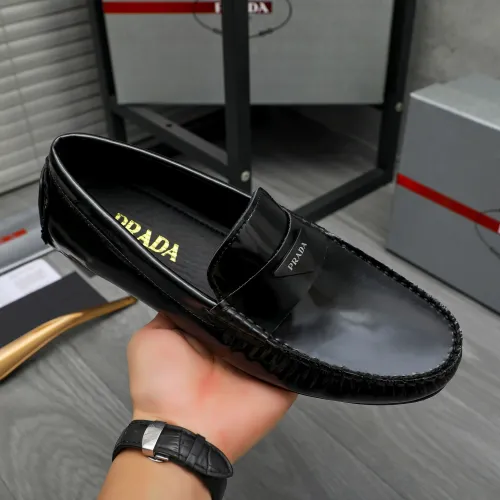 Replica Prada Leather Shoes For Men #1443291 $80.00 USD for Wholesale