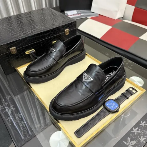 Replica Prada Leather Shoes For Men #1443339 $115.00 USD for Wholesale