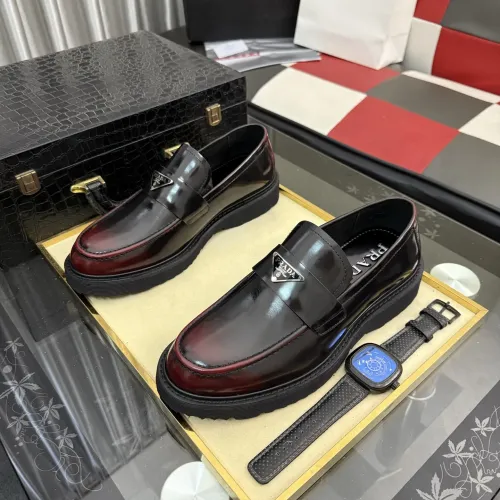 Replica Prada Leather Shoes For Men #1443341 $115.00 USD for Wholesale