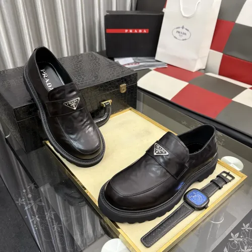 Replica Prada Leather Shoes For Men #1443342 $115.00 USD for Wholesale