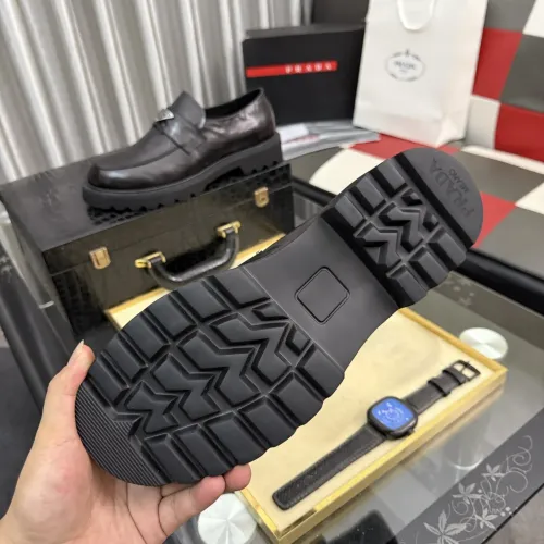 Replica Prada Leather Shoes For Men #1443342 $115.00 USD for Wholesale