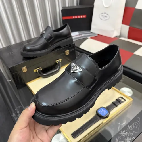 Replica Prada Leather Shoes For Men #1443343 $115.00 USD for Wholesale