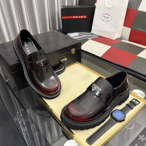 Replica Prada Leather Shoes For Men #1443344 $115.00 USD for Wholesale