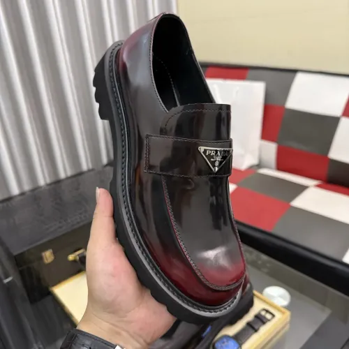 Replica Prada Leather Shoes For Men #1443344 $115.00 USD for Wholesale