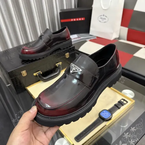 Replica Prada Leather Shoes For Men #1443344 $115.00 USD for Wholesale