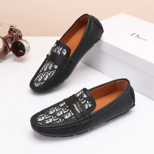 Replica Christian Dior Leather Shoes For Men #1443592 $76.00 USD for Wholesale