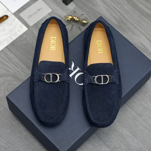 Replica Christian Dior Leather Shoes For Men #1443593 $80.00 USD for Wholesale