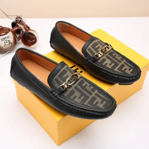 Replica Fendi Leather Shoes For Men #1443610 $76.00 USD for Wholesale