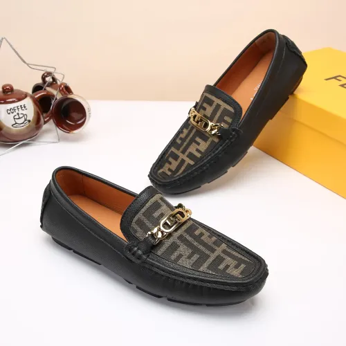 Replica Fendi Leather Shoes For Men #1443610 $76.00 USD for Wholesale