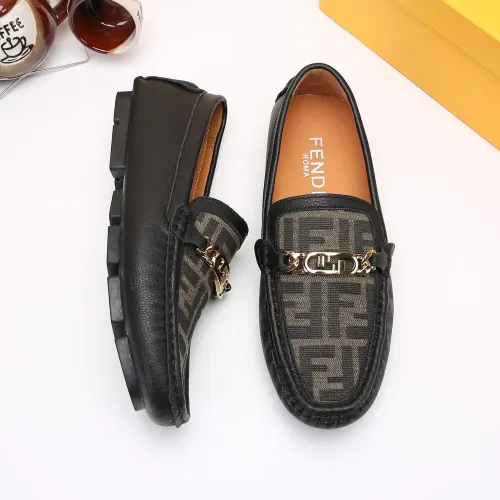 Replica Fendi Leather Shoes For Men #1443610 $76.00 USD for Wholesale